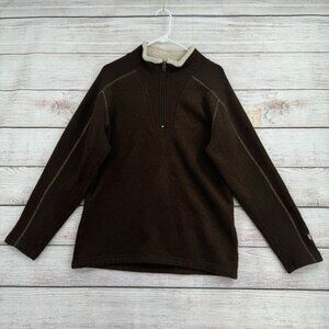Kuhl 1/4 Zip Alfpaca Fleece Jacket Men's Medium Brown